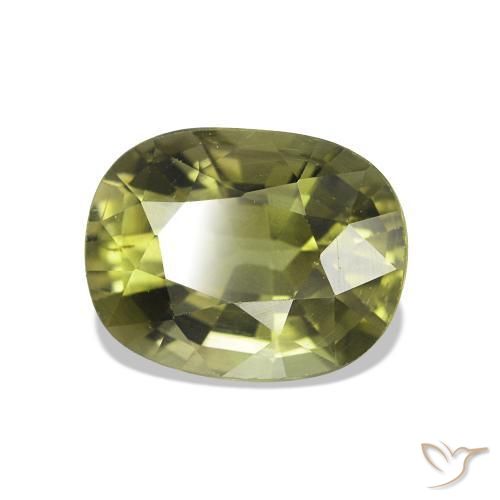 Tourmaline Vert chaud naturelle Coupe coussin, 1.59 ct, VS