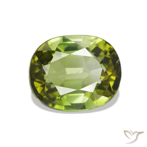 Tourmaline Vert chaud naturelle ovale, 1.81 ct, VS
