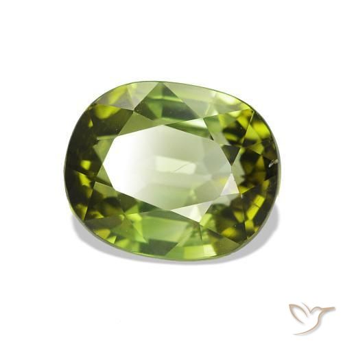 Tourmaline Vert chaud naturelle ovale, 1.81 ct, VS
