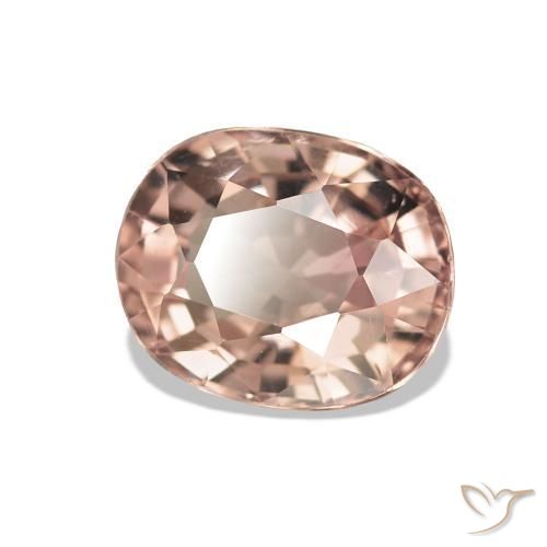 Tourmaline Orange rose naturelle ovale, 1.46 ct, VS