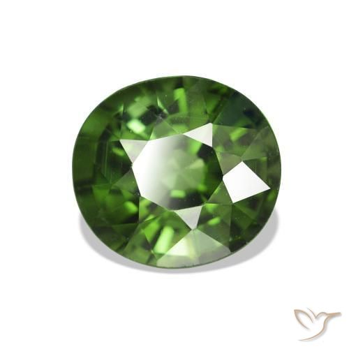 Tourmaline Vert foncé naturelle ovale, 1.56 ct, VVS-VS