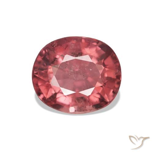 Tourmaline Rouge écarlate léger naturelle ovale, 1.51 ct, VS-SI