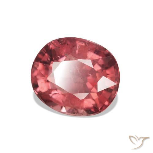 Tourmaline Rouge écarlate léger naturelle ovale, 1.51 ct, VS-SI