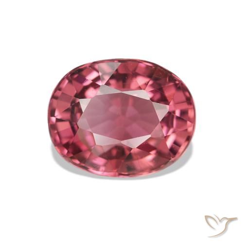 Tourmaline Rose vif et profond naturelle ovale, 1.40 ct, VVS