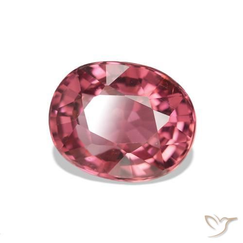 Tourmaline Rose vif et profond naturelle ovale, 1.40 ct, VVS