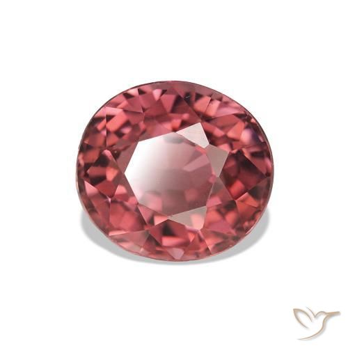 Tourmaline Rouge violacé naturelle ovale, 1.71 ct, VVS