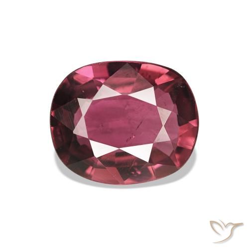 Tourmaline Rouge framboises naturelle Coussin, 1.42 ct, VS