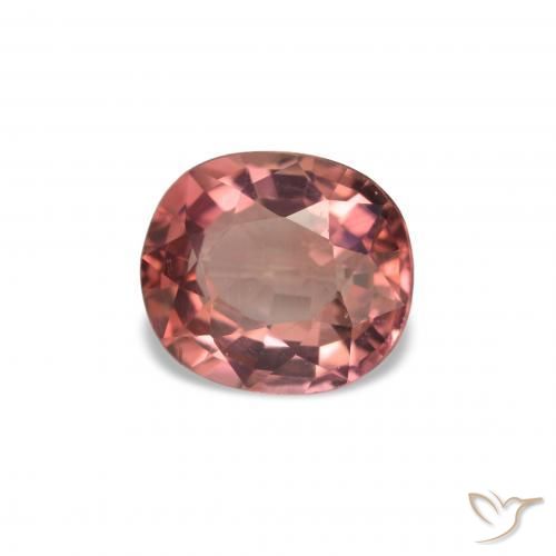 Tourmaline Rose foncé naturelle ovale, 1.48 ct, VVS-VS
