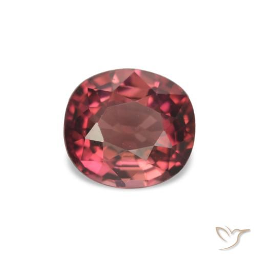 Tourmaline Rouge Rosâtre naturelle Coussin, 1.33 ct, VVS