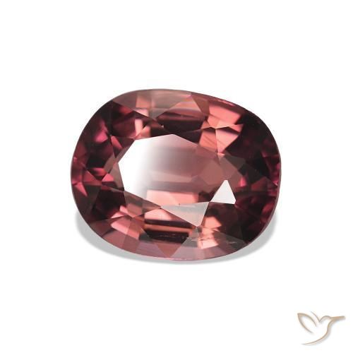 Tourmaline Rouge foncé naturelle Coupe coussin, 1.66 ct, VS