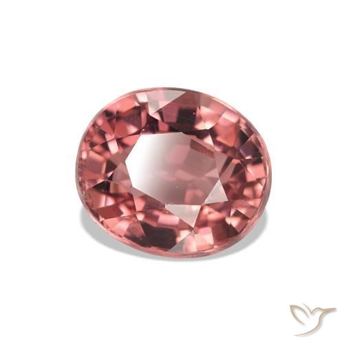 Tourmaline Rose rougeâtre terreux naturelle Coupe ovale, 1.35 ct, VS
