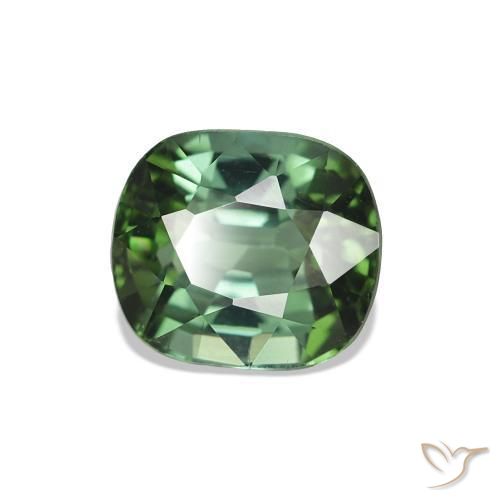 Tourmaline Vert foncé naturelle Coussin, 1.55 ct, VVS-VS