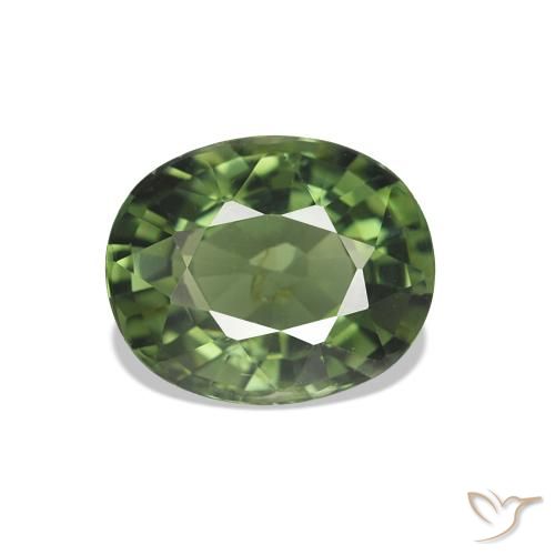 Tourmaline Vert foncé naturelle ovale, 1.55 ct, VS