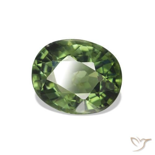 Tourmaline Vert foncé naturelle ovale, 1.55 ct, VS