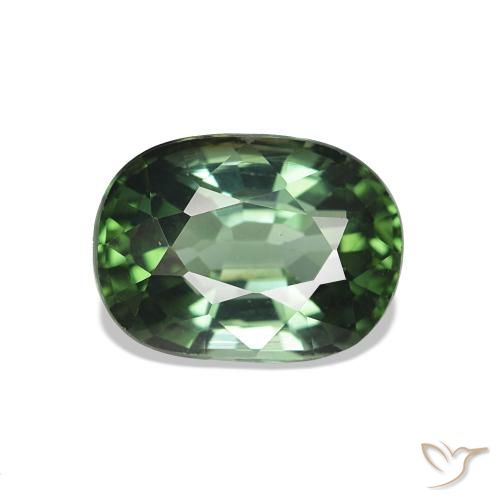 Tourmaline Vert foncé naturelle ovale, 1.66 ct, VVS