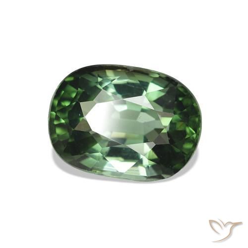 Tourmaline Vert foncé naturelle ovale, 1.66 ct, VVS