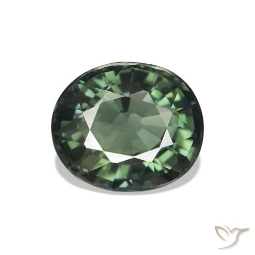 Tourmaline Vert brunâtre naturelle ovale, 1.70 ct, VVS-VS