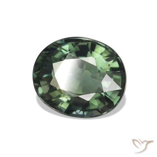 Tourmaline Vert brunâtre naturelle ovale, 1.70 ct, VVS-VS
