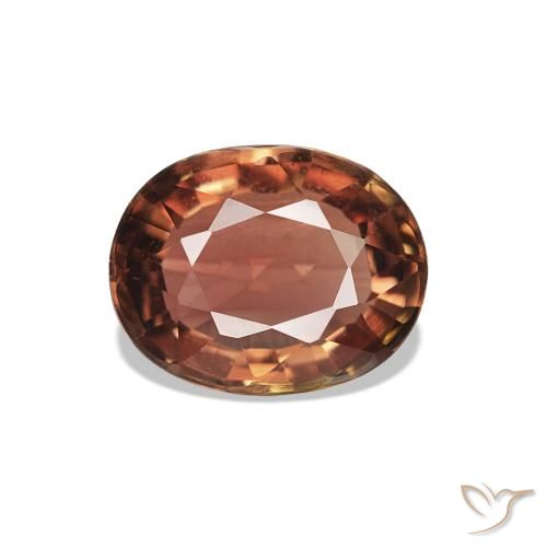 Tourmaline Orange rouge foncé naturelle Coupe ovale, 1.44 ct, VVS-VS