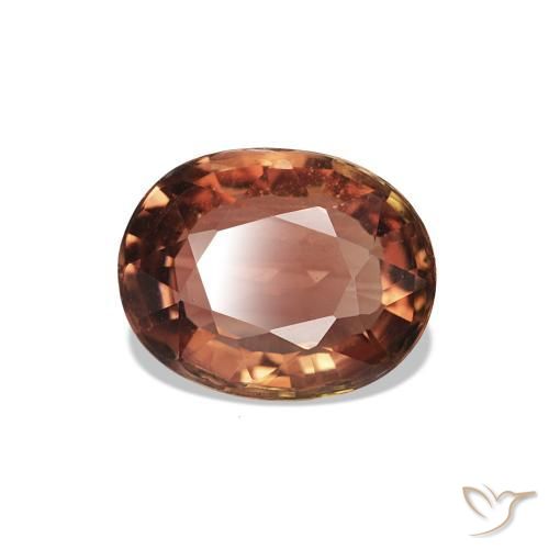 Tourmaline Orange rouge foncé naturelle Coupe ovale, 1.44 ct, VVS-VS