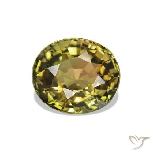 Tourmaline Vert forêt chaud naturelle ovale, 1.41 ct, VVS-VS