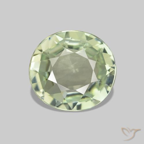Tourmaline Vert grisâtre naturelle Coupe ovale, 1.74 ct, VVS-VS