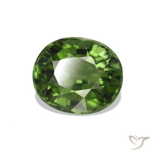 Tourmaline Vert terreux naturelle ovale, 1.73 ct, VVS-VS