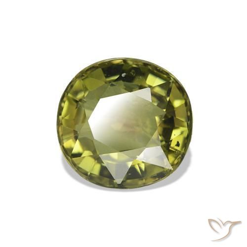 Tourmaline Vert terreux naturelle Coupe ovale, 1.53 ct, VS