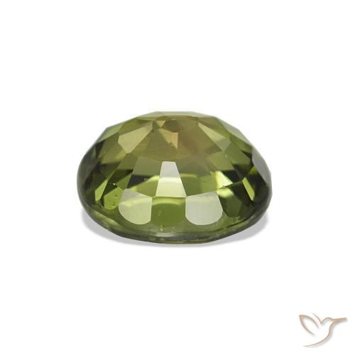 Tourmaline Vert terreux naturelle Coupe ovale, 1.53 ct, VS