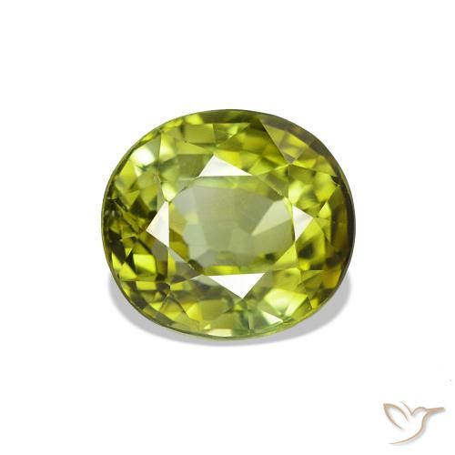 Tourmaline Vert moyen naturelle ovale, 1.83 ct, VS