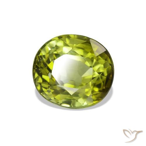 Tourmaline Vert moyen naturelle ovale, 1.83 ct, VS