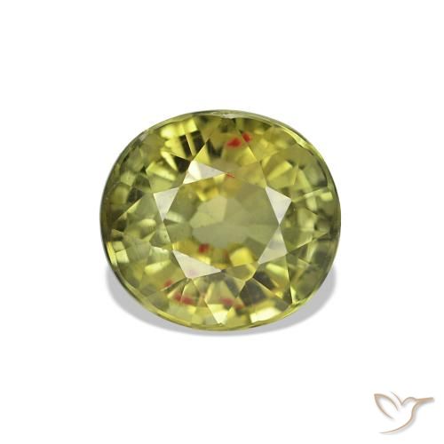 1.49ct Vert jaunâtre Tourmaline, ovale, VS