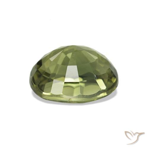 Tourmaline Vert jaunâtre naturelle ovale, 1.45 ct, VVS