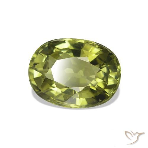 Tourmaline Vert chaud naturelle Coupe ovale, 1.54 ct, VVS