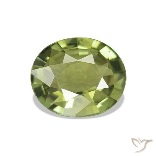Tourmaline Vert chaud naturelle ovale, 1.51 ct, VVS-VS