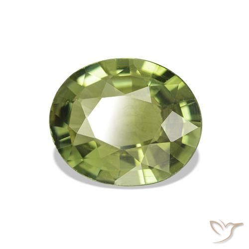 Tourmaline Vert chaud naturelle ovale, 1.51 ct, VVS-VS
