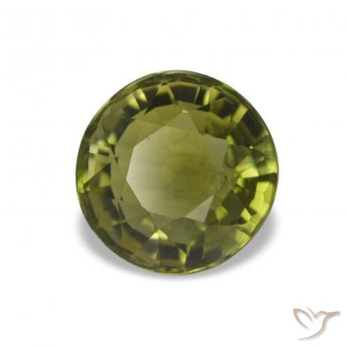 Tourmaline Vert moyen naturelle Coupe roude, 1.47 ct, VVS