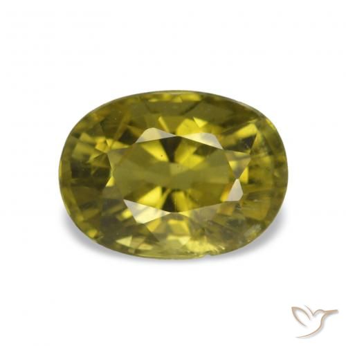 1.54ct Vert jaunâtre Tourmaline, ovale, VS