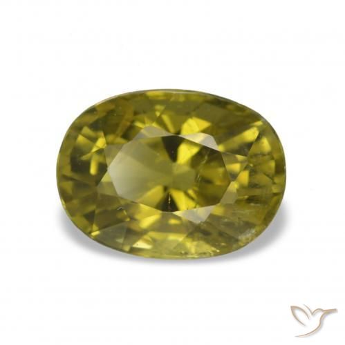 Tourmaline Vert jaunâtre naturelle Coupe ovale, 1.54 ct, VS