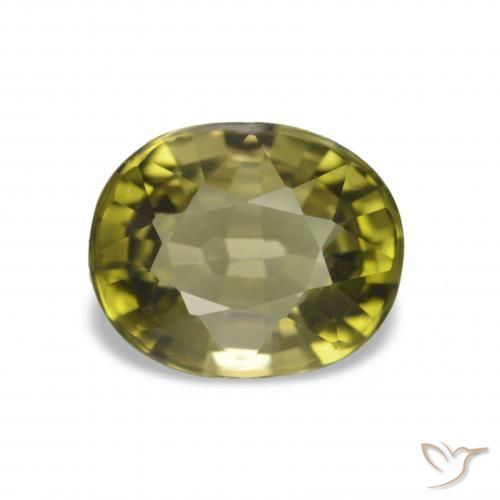 Tourmaline Vert chaud naturelle Coupe ovale, 1.66 ct, VS