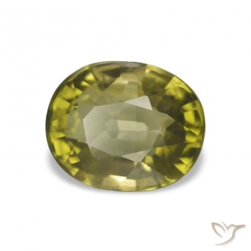 Tourmaline Vert chaud naturelle Coupe ovale, 1.66 ct, VS