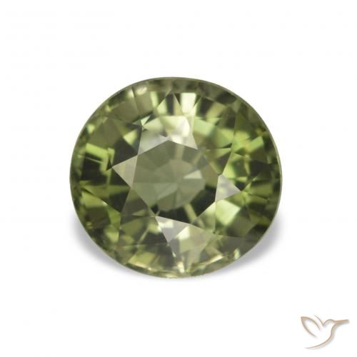 Tourmaline Vert chaud naturelle Coupe ovale, 1.54 ct, VS
