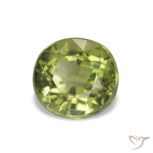 Tourmaline Olive verte naturelle Coupe ovale, 1.53 ct, VS