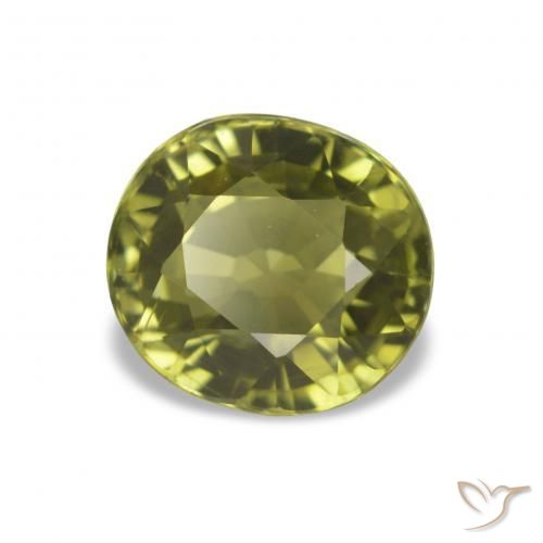 Tourmaline Vert chaud naturelle Coupe ovale, 1.69 ct, VS