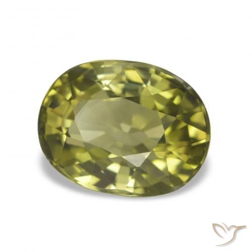 Tourmaline Vert clair naturelle Coupe ovale, 1.87 ct, VVS