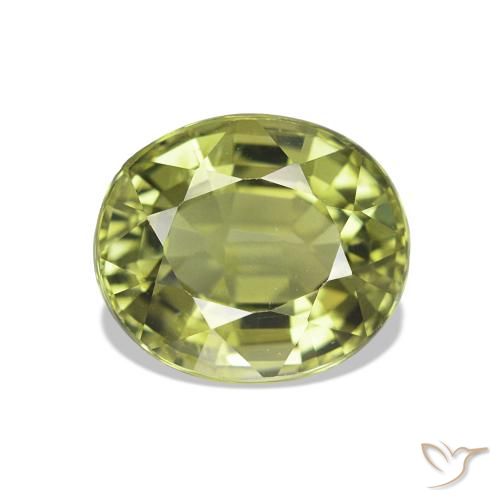 Tourmaline Vert forêt léger naturelle Coupe ovale, 1.66 ct, VS