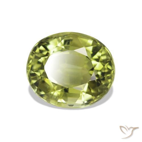 Tourmaline Vert forêt léger naturelle Coupe ovale, 1.66 ct, VS