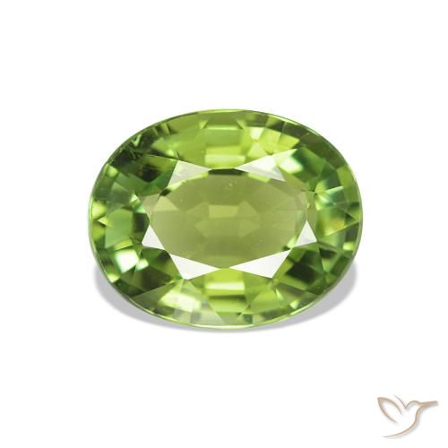 Tourmaline Vert moyen naturelle Coupe ovale, 1.47 ct, VS