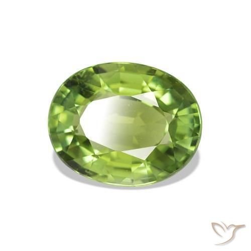 Tourmaline Vert moyen naturelle Coupe ovale, 1.47 ct, VS