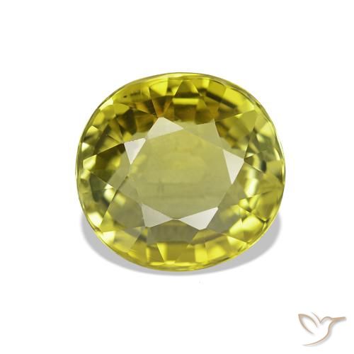 Tourmaline Vert chaud et terreux naturelle Coupe ovale, 1.73 ct, VVS